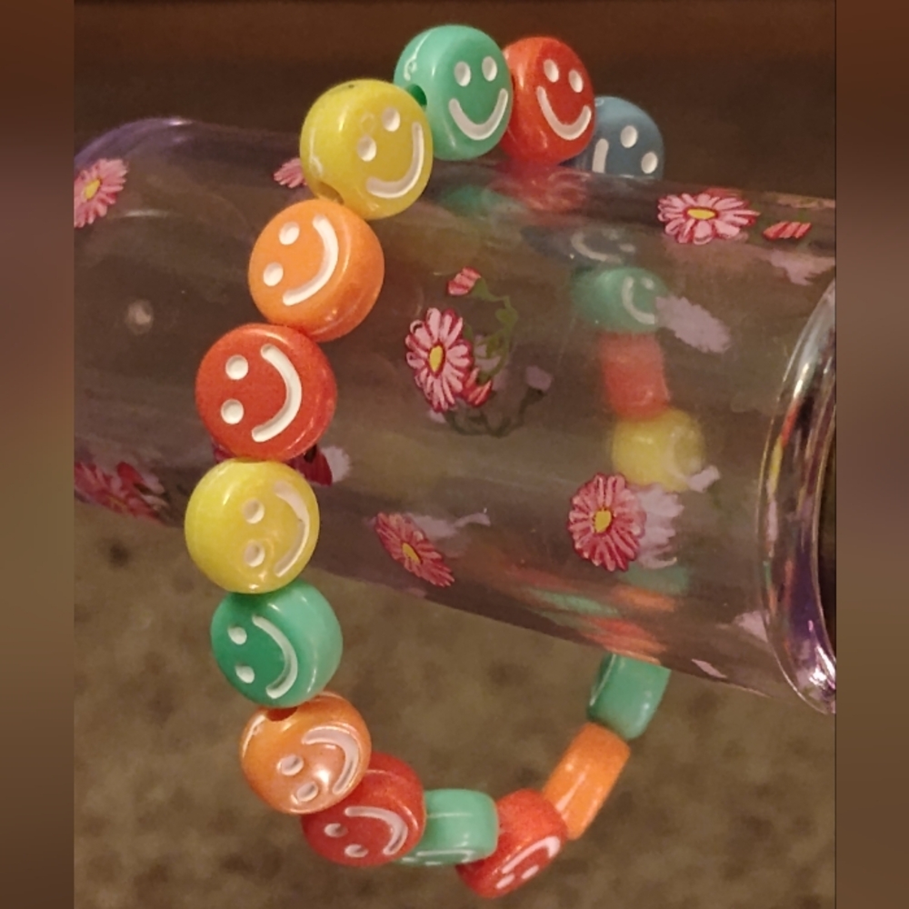 Colorful Smiley Bead Bracelet for Kids
